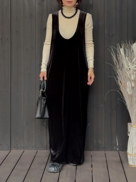 「アイテム（ワンピース/ドレス）」を使った、naguさん（レディース・153cm）の冬コーディネート