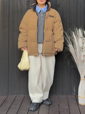 「アイテム（ダウンジャケット/コート）」を使った、naguさん（レディース・153cm）の秋コーディネート