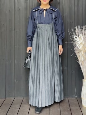 「Libra Cue（リブラ キュー）のアイテム（スカート）」を使った、naguさん（レディース・153cm）の春コーディネート