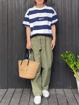 「agnesb」｜「アイテム（アクセサリー）」を使った、naguさん（レディース・153cm）の夏コーディネート