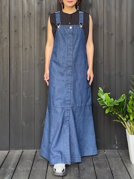 「ANGIE（アンジー）のアイテム（ジャンパースカート）」を使った、naguさん（レディース・153cm）の夏コーディネート