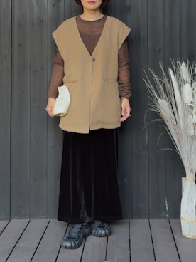 「シアートップス」｜naguさん（レディース・153cm）の秋コーディネート