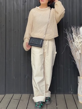 「Lee」｜「アイテム（財布/小物）」を使った、naguさん（レディース・153cm）の春コーディネート
