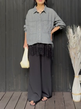 「TODAYFUL（トゥデイフル）のアイテム」を使った、naguさん（レディース・153cm）の夏コーディネート