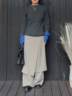「anuke（アンヌーク）のアイテム」を使った、naguさん（レディース・153cm）の秋コーディネート