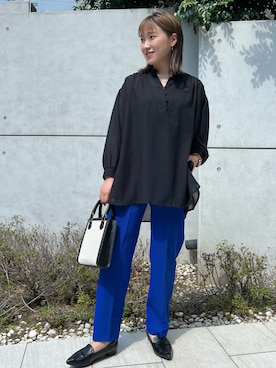 「カラー×コーデ」｜「アイテム（スラックス）」を使った、Amiさん（レディース・156cm）の春コーディネート