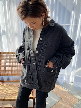 「moment+（モーメントプラス）のアイテム（ジャケット/アウター）」を使った、Amiさん（レディース・156cm）の冬コーディネート
