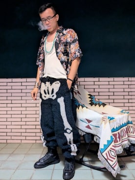 「アイテム（ブーツ）」を使った、金旺さん（メンズ・179cm・40代）の夏コーディネート