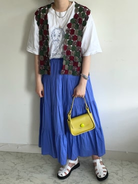 「黄色コーデ」｜おでんさん（レディース・165cm）の夏コーディネート