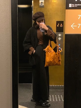 「無（ム）のアイテム（その他アウター）」を使った、🐼LOさん（レディース・168cm）の冬コーディネート