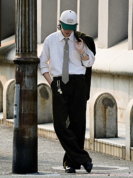 「アイテム（ジャケット/アウター）」を使った、  風早ゆうたさん（メンズ・184cm）の夏コーディネート