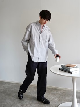 「INTER FACTORY（インターファクトリー）のアイテム（シューズ）」を使った、  風早ゆうたさん（メンズ・184cm）の春コーディネート