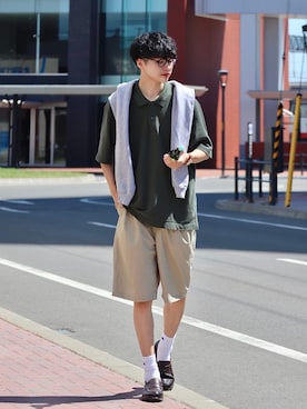 「Champion（チャンピオン）のアイテム（レッグウェア）」を使った、  風早ゆうたさん（メンズ・184cm）の夏コーディネート