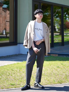「TIMEX（タイメックス）のアイテム（腕時計）」を使った、  風早ゆうたさん（メンズ・184cm）の春コーディネート