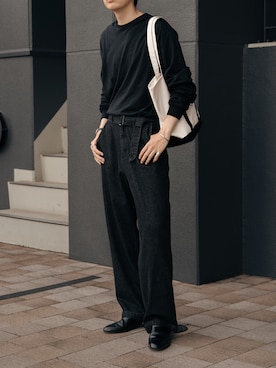 「アイテム（トートバッグ）」を使った、  風早ゆうたさん（メンズ・184cm）の秋コーディネート