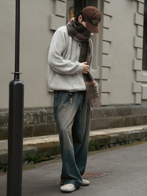 セール】パッチワーク チェック ウールブレンド マフラー（マフラー