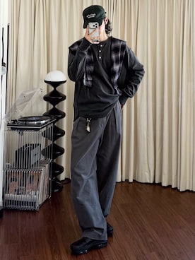 「Bleme（ブレム）のアイテム」を使った、  風早ゆうたさん（メンズ・184cm）の冬コーディネート