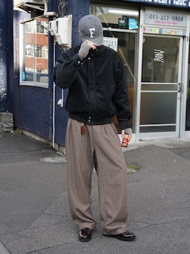 「アイテム（ブルゾン）」を使った、  風早ゆうたさん（メンズ・184cm）の秋コーディネート