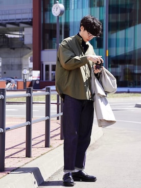 「Paraboot（パラブーツ）の【Paraboot】CHAMBORD　パラブーツ　シャンボード（ドレスシューズ）」を使った、  風早ゆうたさん（メンズ・184cm）の春コーディネート