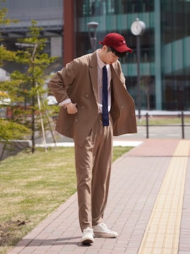 「NANO universe（ナノユニバース）のアイテム（ジャケット/アウター）」を使った、  風早ゆうたさん（メンズ・184cm）の春コーディネート