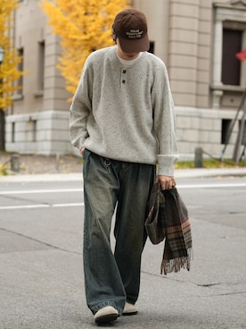 「アイテム（マフラー）」を使った、  風早ゆうたさん（メンズ・184cm）の秋コーディネート