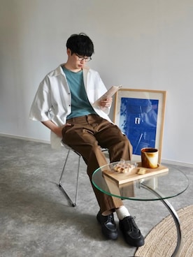「SLACK FOOTWEAR（スラックフットウェア）のアイテム」を使った、  風早ゆうたさん（メンズ・184cm）の春コーディネート