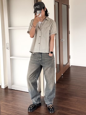 「アイテム（キャップ）」を使った、  風早ゆうたさん（メンズ・184cm）の春コーディネート