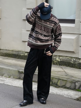 「アイテム（スラックス）」を使った、  風早ゆうたさん（メンズ・184cm）の冬コーディネート