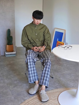 「BEAMS PLUS（ビームスプラス）のアイテム」を使った、  風早ゆうたさん（メンズ・184cm）の夏コーディネート
