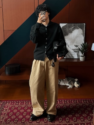 「Bleme(ブレム)のヴィンテージグラフィック メランジ ソフトTシャツ(Tシャツ/カットソー)」を使った、 風早ゆうたさん(メンズ・184cm)の秋コーディネート