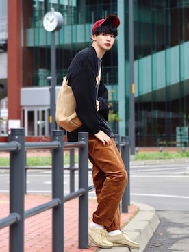 「EMMA  CLOTHES」｜「アイテム（ブーツ）」を使った、  風早ゆうたさん（メンズ・184cm）の秋コーディネート