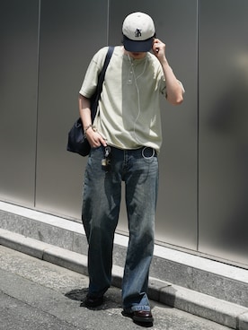 「FRED PERRY（フレッドペリー）のアイテム」を使った、  風早ゆうたさん（メンズ・184cm）の夏コーディネート