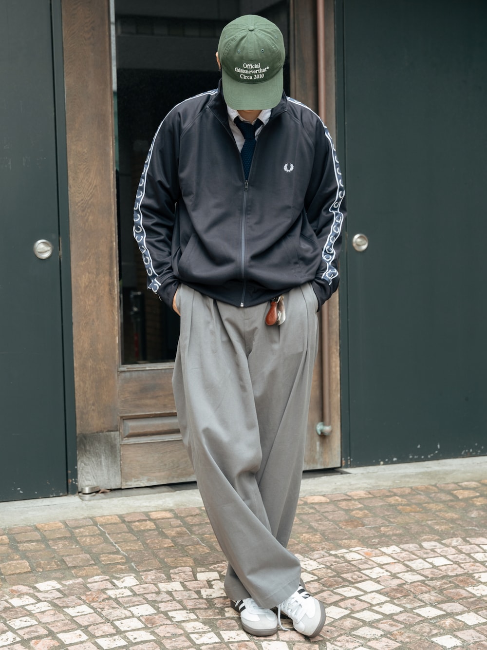 円遊 Fred Perry ストライプ ジャージ FRED PERRY (フレッドペリー