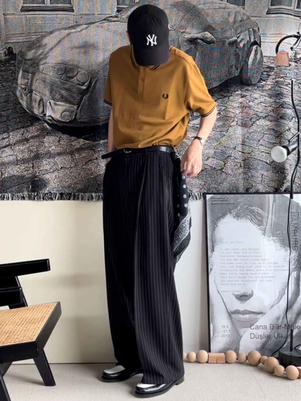   風早ゆうたさんの「The Fred Perry Shirt - M3600（FRED PERRY）」を使ったコーディネートの1枚目の写真