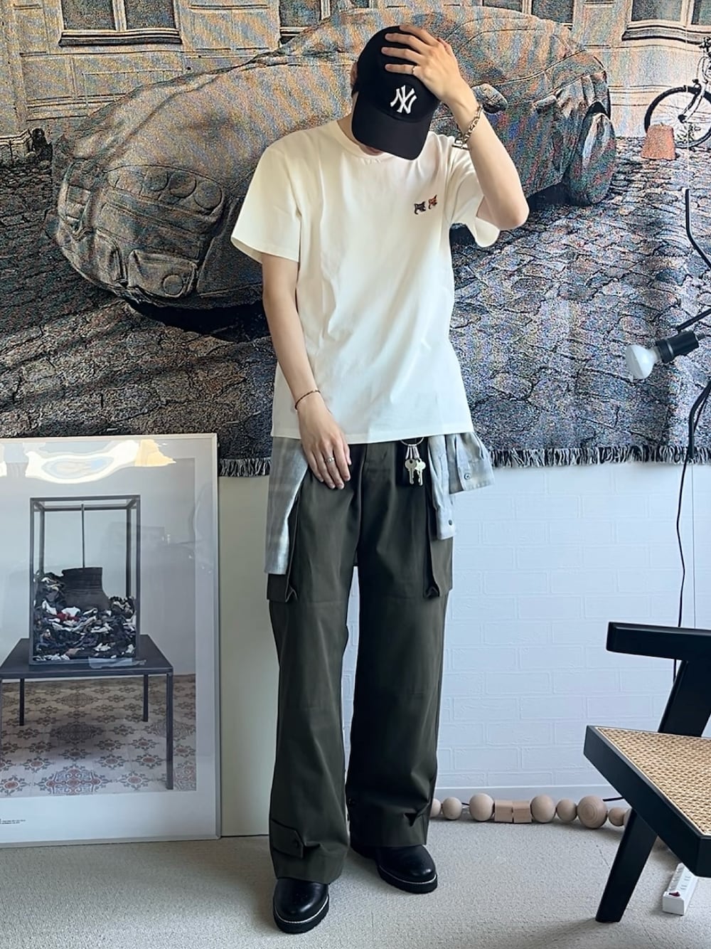 メゾンキツネカフェ　カーゴパンツ 楽天市場】【新品】 メゾン キツネ MAISON KITSUNE ボトムス