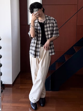「schott（ショット）のSchott/ショット/TANK TOP PACK/タンクトップ パック（タンクトップ）」を使った、  風早ゆうたさん（メンズ・184cm）の春コーディネート