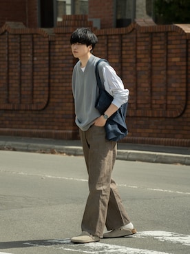 「A.P.C.（アーペーセー）のアイテム」を使った、  風早ゆうたさん（メンズ・184cm）の春コーディネート
