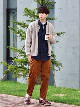 「EMMA  CLOTHES」｜「アイテム（ブーツ）」を使った、  風早ゆうたさん（メンズ・184cm）の秋コーディネート