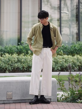 「PUBLIC TOKYO（パブリックトウキョウ）のアイテム（パンツ）」を使った、  風早ゆうたさん（メンズ・184cm）の秋コーディネート