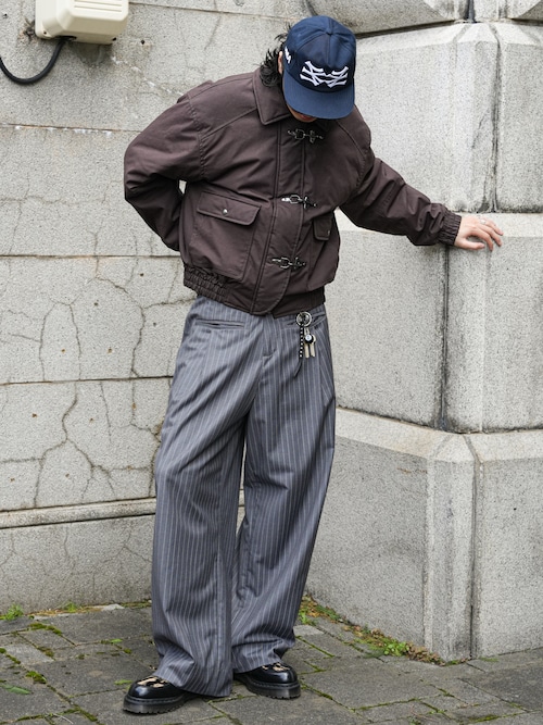 【bleme】ファイヤーマン中綿ブルゾン ダークグレー Bleme ダウンジャケット ダウン ファイヤーマン ボリューム 中綿