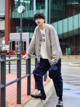 「Paraboot（パラブーツ）の【Paraboot】CHAMBORD　パラブーツ　シャンボード（ドレスシューズ）」を使った、  風早ゆうたさん（メンズ・184cm）の秋コーディネート