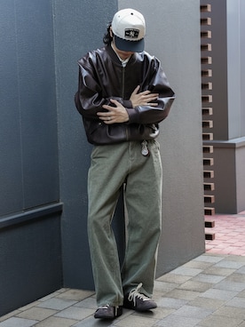 「アイテム（MA-1）」を使った、  風早ゆうたさん（メンズ・184cm）の秋コーディネート