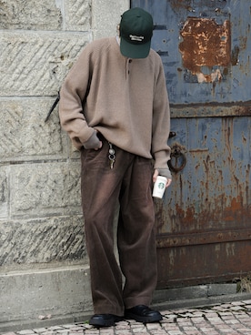 「クリスマス」｜「アイテム（キャップ）」を使った、  風早ゆうたさん（メンズ・184cm）の冬コーディネート