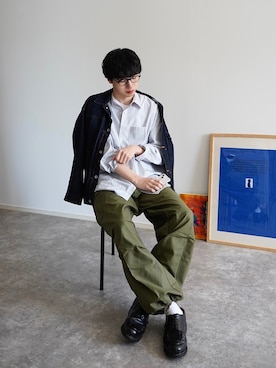 「WAIPER.inc（ワイパーインク）のアイテム（パンツ）」を使った、  風早ゆうたさん（メンズ・184cm）の春コーディネート