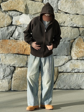 「アイテム（パーカー）」を使った、  風早ゆうたさん（メンズ・184cm）の冬コーディネート