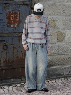 「アイテム（デニムパンツ）」を使った、  風早ゆうたさん（メンズ・184cm）の秋コーディネート
