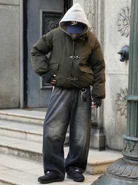 「アイテム（スニーカー）」を使った、  風早ゆうたさん（メンズ・184cm）の冬コーディネート