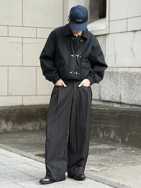 「アイテム（スラックス）」を使った、  風早ゆうたさん（メンズ・184cm）の秋コーディネート