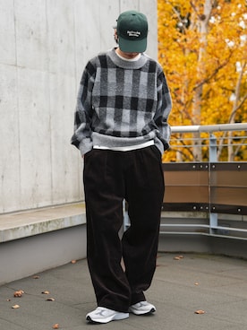 「アイテム（キャップ）」を使った、  風早ゆうたさん（メンズ・184cm）の秋コーディネート