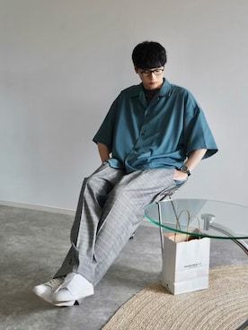 「EMMA  CLOTHES」｜「アイテム（その他）」を使った、  風早ゆうたさん（メンズ・184cm）の春コーディネート